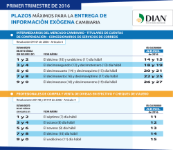 informaci&oacute;n ex&oacute;gena cambiaria primer trimestre de 2016