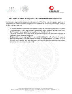 IPMA nivel A&reg;: Director de Programas o de Directores de