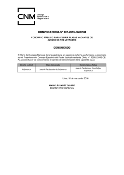 convocatoria n&ordm; 007-2015-sn/cnm - Extranet CNM