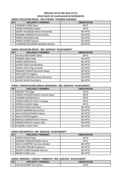 RESULTADOS DE SEGUNDA CONVOCATORIA DE