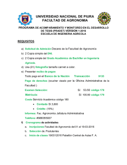 universidad nacional de piura facultad de agronomia requisitos
