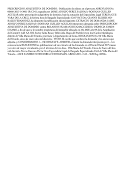 PRESCRIPCION ADQUISITIVA DE DOMINIO