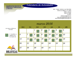 marzo 2016 - Coordinaci&oacute;n General de Bibliotecas Coahuila
