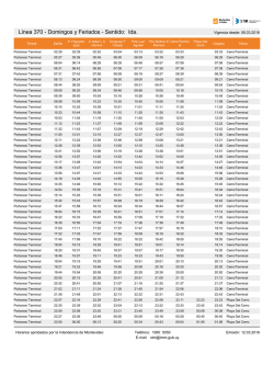 L&iacute;nea 370 - Domingos y Feriados - Sentido: Ida.