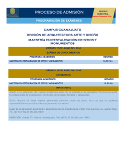 Programaci&oacute;n de ex&aacute;menes para la Maestr&iacute;a en Restauraci&oacute;n de
