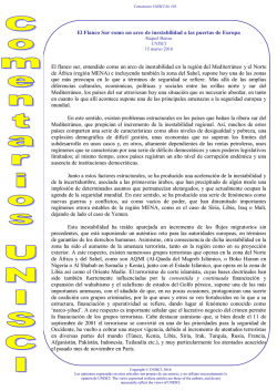 El Flanco Sur como un arco de inestabilidad a las puertas de Europa