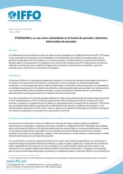 ETOXIQUINA y su uso como antioxidante en la harina de pescado y