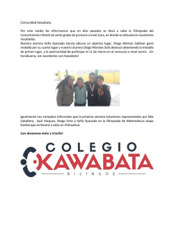 Comunidad Kawabata. Por este medio les informamos que en d&iacute;as