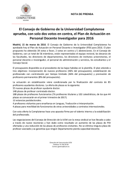 El Consejo de Gobierno de la Universidad Complutense aprueba