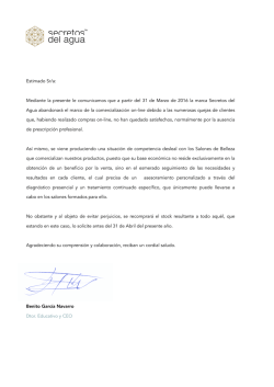 Comunicado de SdA de prohibici&oacute;n de venta no presencial a partir