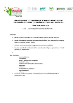 programa 1er congreso marzo 2016 - Instituto Tecnol&oacute;gico de Apizaco