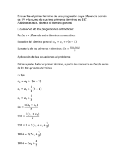 Encuentre el primer t&eacute;rmino de una progresi&oacute;n cuya diferencia