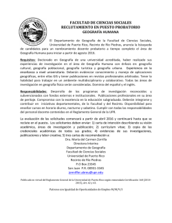 facultad de ciencias sociales reclutamiento en puesto probatorio