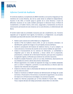Informe Comit&eacute; de Auditor&iacute;a