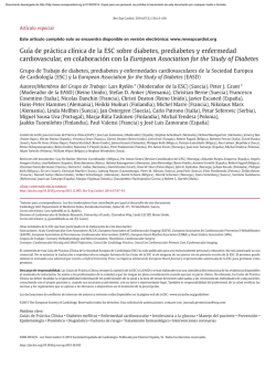 Gu&iacute;a de pr&aacute;ctica cl&iacute;nica de la ESC sobre diabetes