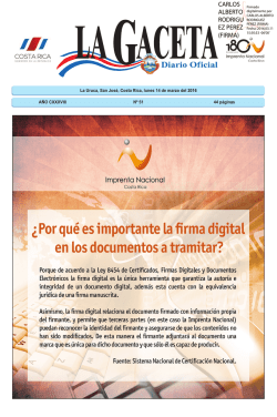 LA GACETA N&deg; 51 de la fecha 14 03 2016