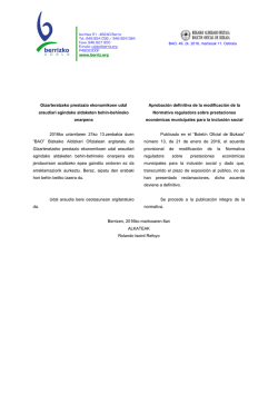 Gizarteratzeko prestazio ekonomikoen udal araudia