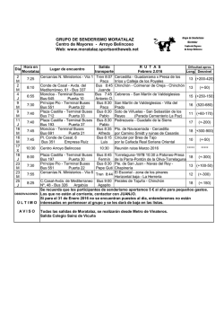 GRUPO DE SENDERISMO MORATALAZ Centro de Mayores