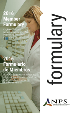 2016 Member Formulary 2016 Formulario de Miembros