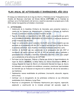 plan anual de actividades e inversiones a&ntilde;o 2016