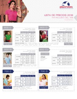 LISTA DE PRECIOS PLAYERYTEES 2016 OK