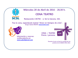 Mi&eacute;rcoles 20 de Abril de 2016