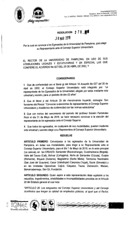 Resoluci&oacute;n N&deg;278 del 18 de marzo de 2016 Por la cual se convoca