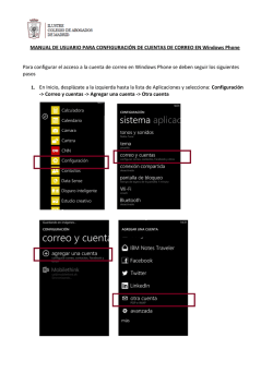 CONFIGURACI&Oacute;N DE CUENTAS DE CORREO EN Windows Phone