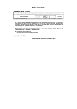 PROCESO CAS N&deg; 013-2015