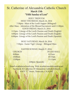 March 13th - St. Catherine of Alexandria Temecula