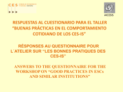 R&Eacute;SPONSES AU QUESTIONNAIRE POUR L&acute;ATELIER SUR &ldquo;LES