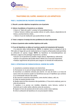 trastorno del sue&ntilde;o. manejo de los hipn&oacute;ticos