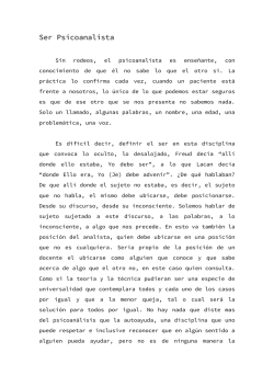 Ser Psicoanalista - Lic. Alvaro Tulaniche Psic&oacute;logo