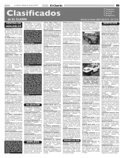 Clasificados diario El Clar&iacute;n de La Victoria s&aacute;bado 26 de marzo de