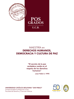 MAESTR&Iacute;A en DERECHOS HUMANOS, DEMOCRACIA Y
