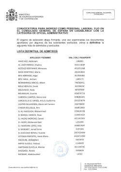 Lista definitiva de admitidos y excluidos