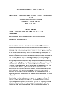 PRELIMINARY PROGRAM &ndash; UPDATED March 21