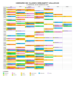 Horario de clases en Gimnasio en Vallecas