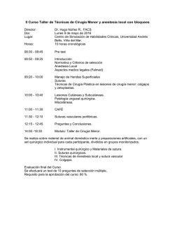 II Curso Taller de T&eacute;cnicas de Cirug&iacute;a Menor y anestesia