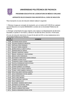 para consultar la lista - Universidad Polit&eacute;cnica de Pachuca