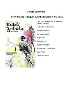 Donald Barthelme Forty Stories (Penguin