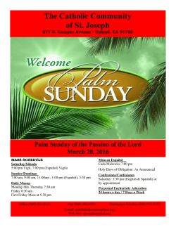 March 20, 2016 - St. Joseph Catholic Church