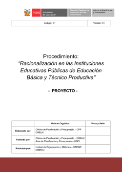 Formatos para el proceso de Racionalizaci&oacute;n 2016