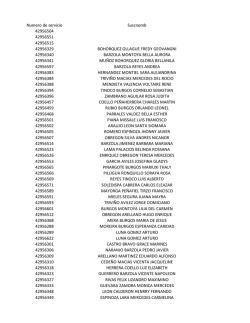 Numero de servicio Suscnomb 42956504 42956551 42956515