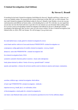 Criminal Investigation (2nd Edition)