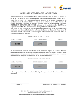 ACUERDO DE DESEMPE&Ntilde;O POR LA EXCELENCIA
