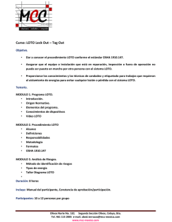 Curso: LOTO Lock Out &ndash; Tag Out