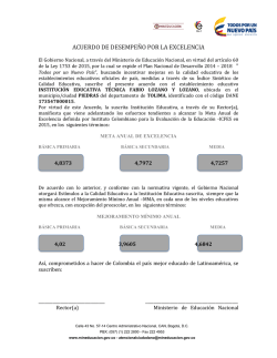 ACUERDO DE DESEMPE&Ntilde;O POR LA EXCELENCIA