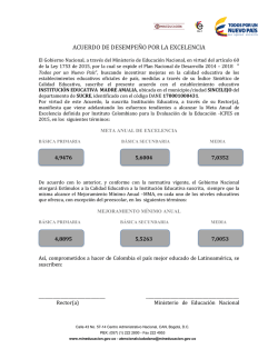 ACUERDO DE DESEMPE&Ntilde;O POR LA EXCELENCIA