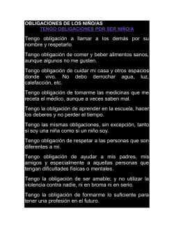 OBLIGACIONES DE LOS NI&Ntilde;O